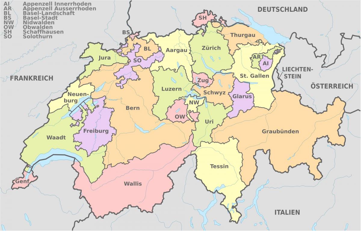 basel kaart van switserland