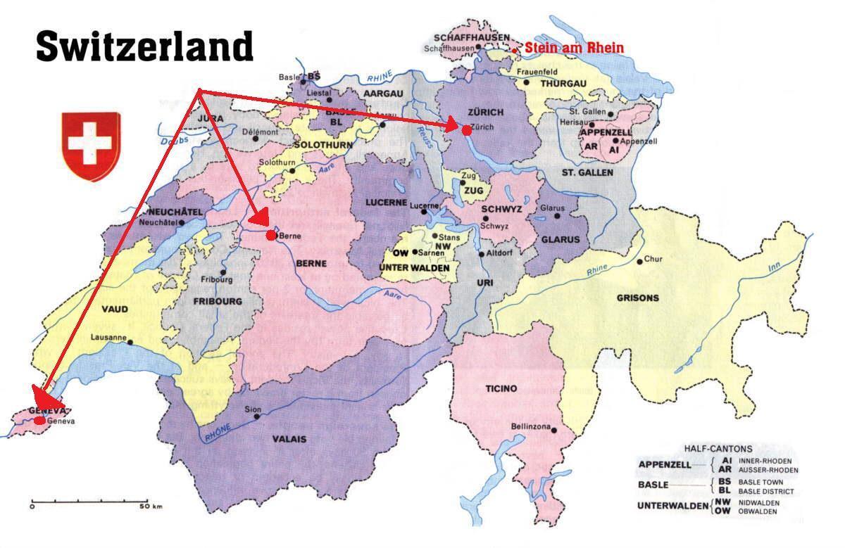 genève switserland kaart europa