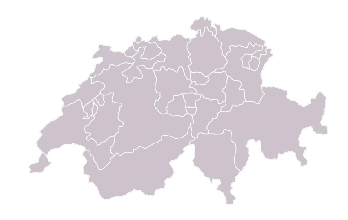 kaart van die leë kaart van switserland