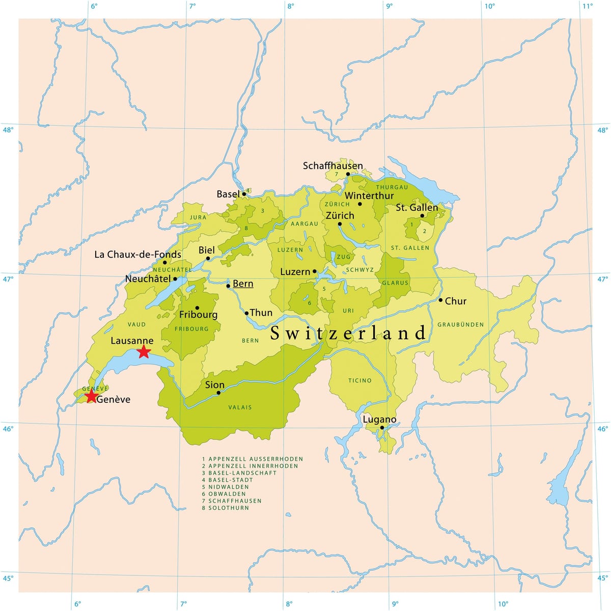 kaart van die meer van genève switserland
