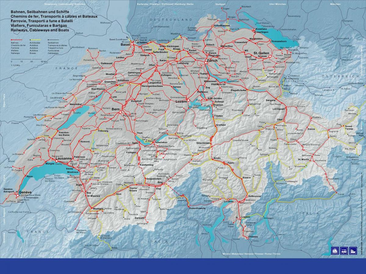 kaart van sbb kaart switserland