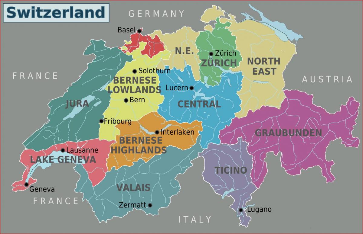 kaart van die stad kaart van zurich, switserland