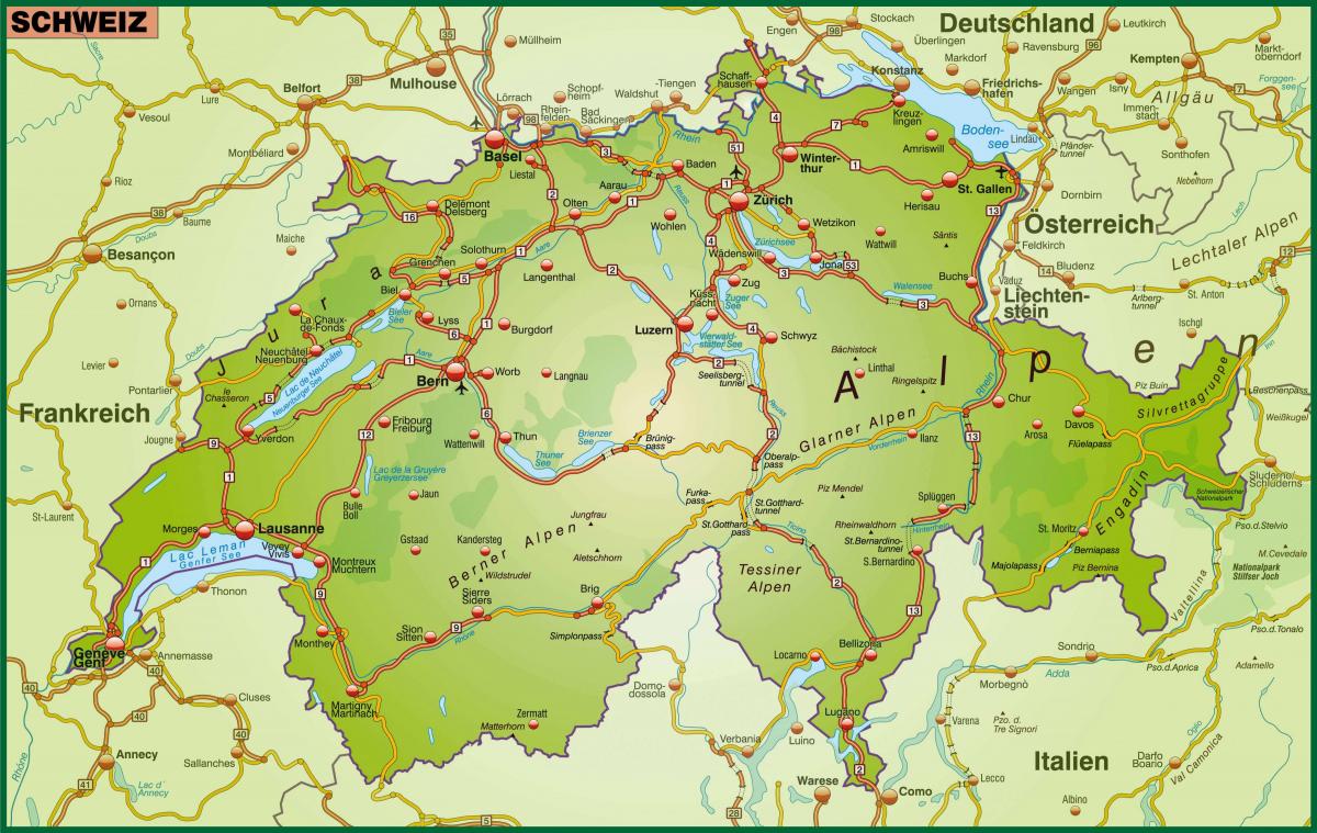 kaart van die straat kaart van basel switserland