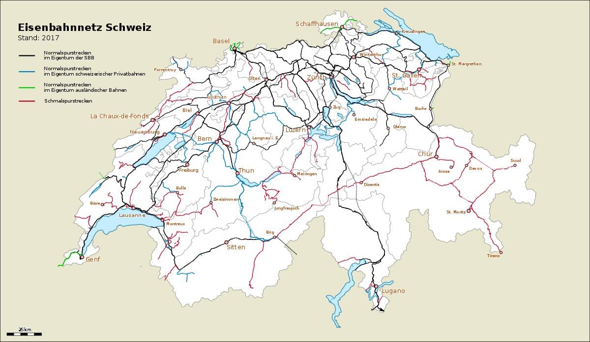 kaart van switserland hawens