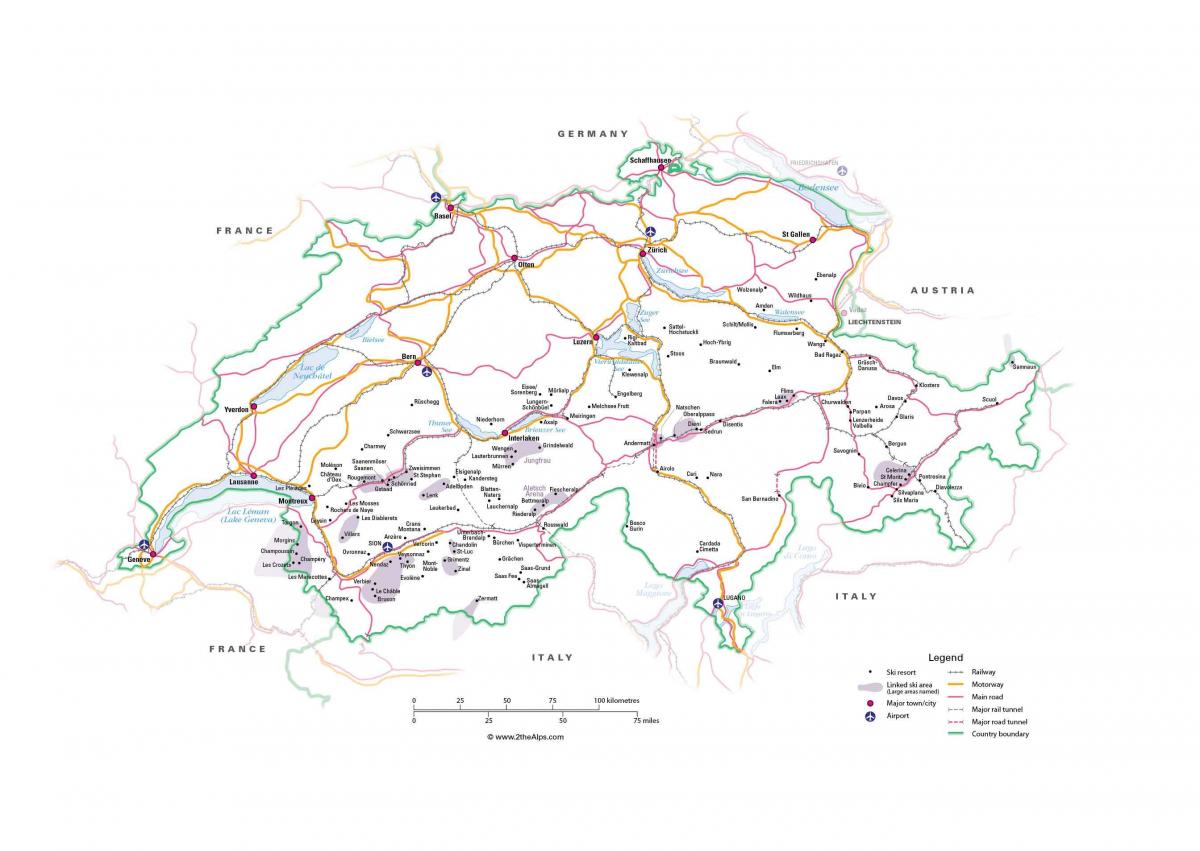 kaart van switserland metro 