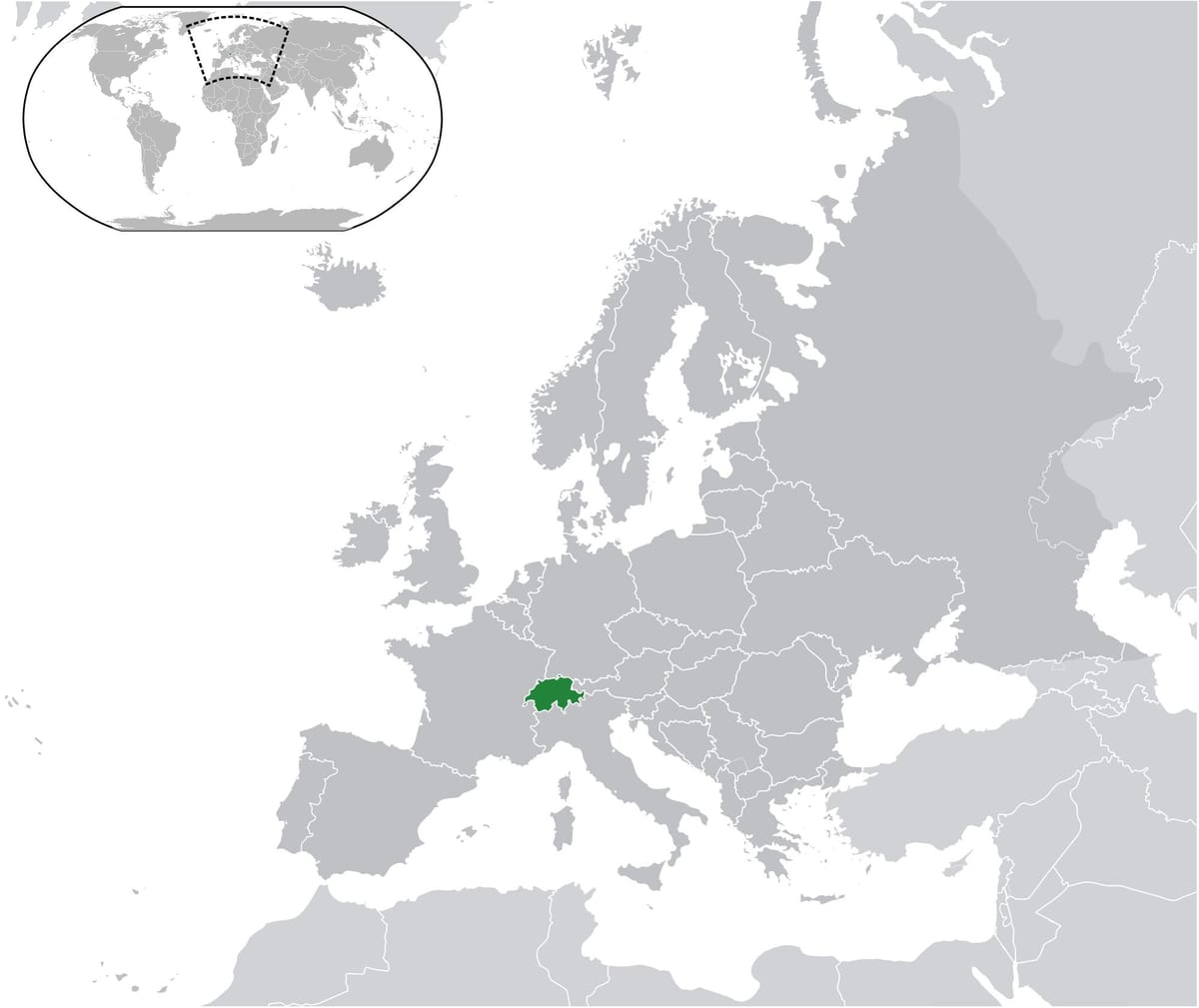 wêreld kaart wat switserland