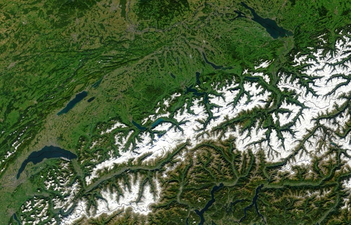 kaart van switserland satelliet