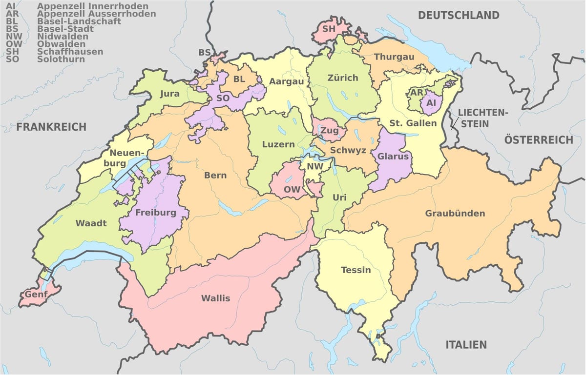 switserland land kaart