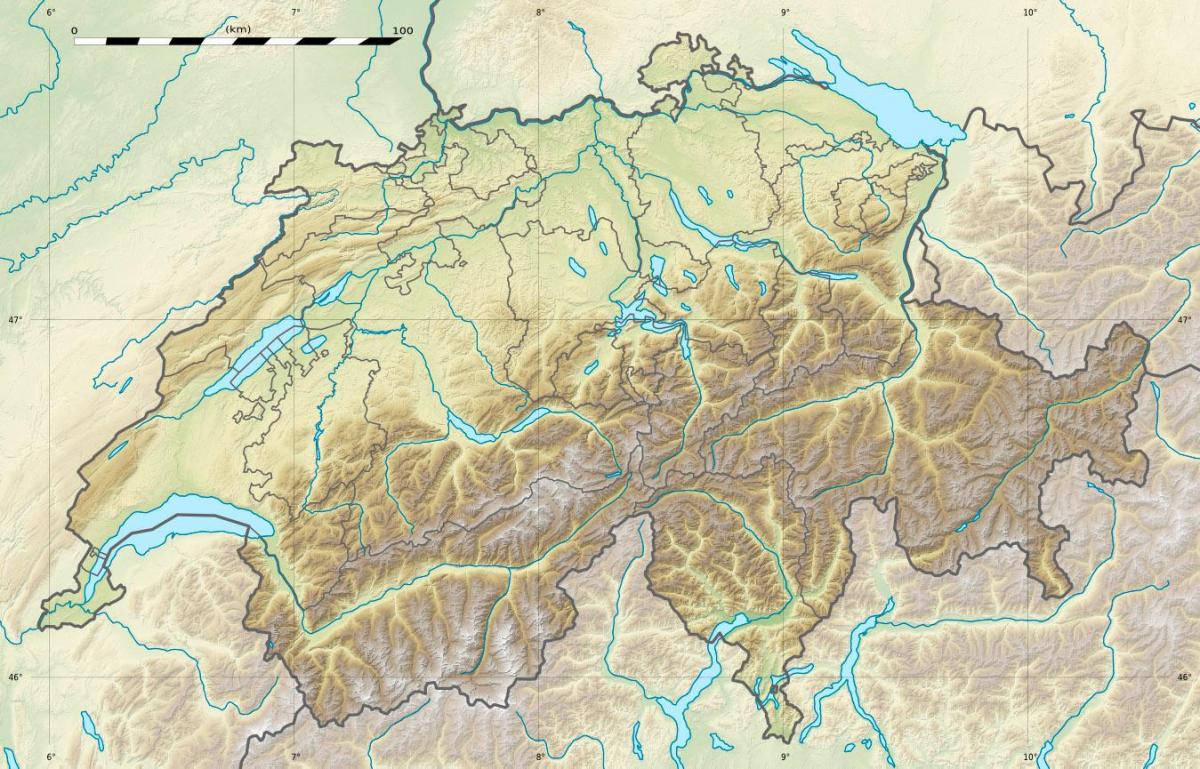 kaart van switserland verligting