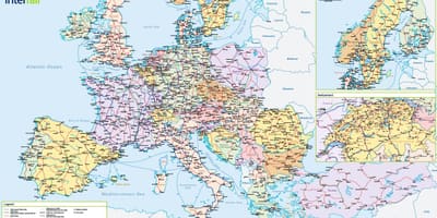 Kaart van interrail switserland 