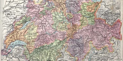 Kaart van die ou kaart van switserland