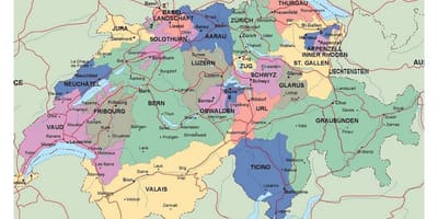 Gedetailleerde kaart van switserland