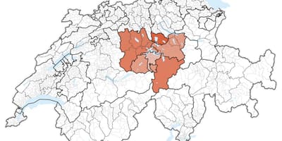 Kaart van sentraal-switserland 