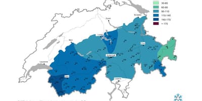 Kaart van die sneeu kaart switserland