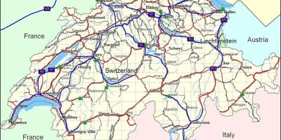 Kaart van switserland berge