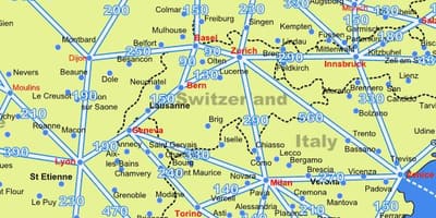 Kaart van switserland kaart met afstande