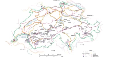 Switserland-aantreklikhede kaart