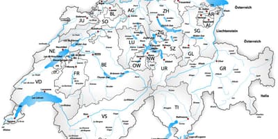 Switserland riviere kaart