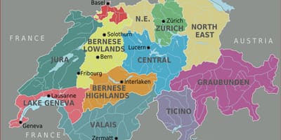 Kaart van switserland sone