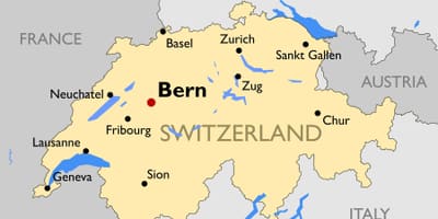 Kaart van die toeriste kaart van switserland stede