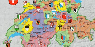 Kaart van die toeriste kaart van zurich, switserland
