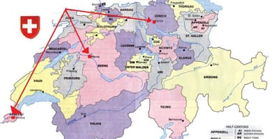 Kaart van zurich, switserland kaart europa